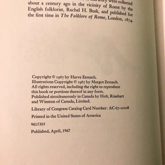 Vintage 1967 Too Much Nose An Italian Tale Harve Zemach Hardcover DJ - Picture 10 of 16